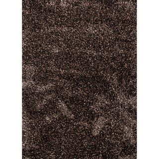 Handwoven Shags Solid pattern Gray/ Black Ultra plush Rug (36 X 56)