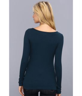 Three Dots L S Thermal Boatneck Teal Pond