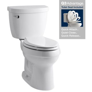 KOHLER Cimarron White 1.28 GPF (4.85 LPF) 12 in Rough In WaterSense Elongated 2 Piece Comfort Height Toilet