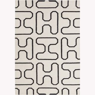 Mandara Handmade Geometric Pattern Flat weave Area Rug (7 X 10)