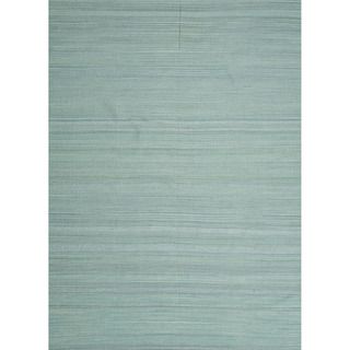 Handmade Flat weave Solid patterned Blue Accent Rug (2 X 3)