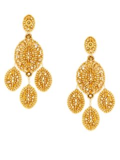 Gold Chandelier Drop Earrings by Miguel Ases