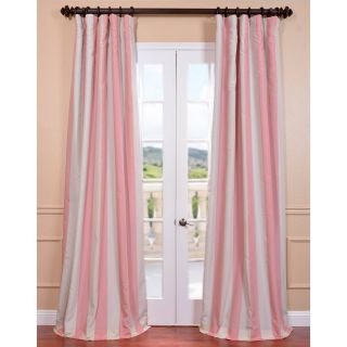Ultra Lux Blackout Pink Blossom Taffeta Stripe Curtain