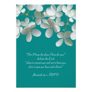 Teal and White Hydrangeas Renewing Vows Invitation
