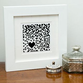 geometric heart print by enclosed spaces