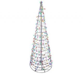 6 Pre Lit Collapsible Outdoor Christmas Tree with LED Lights —