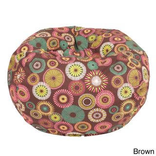Gold Metal Products Starburst Pinwheel Pattern Medium Cotton Bean Bag Chair Brown Size Medium