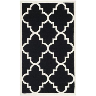 Safavieh Handwoven Moroccan Dhurrie Black Wool Area Rug (4 X 6)