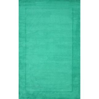 Nuloom Handmade Solid Tone On Tone Border Emerald Green Rug (4 X 6)