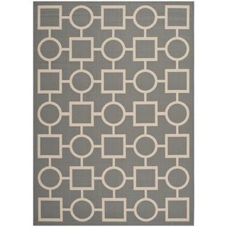 Safavieh Courtyard Anthracite/beige Multi shape Pattern Indoor/outdoor Rug (4 X 57)