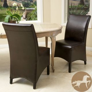 Gilmore Brown Leather Dining Chairs (set Of 2)