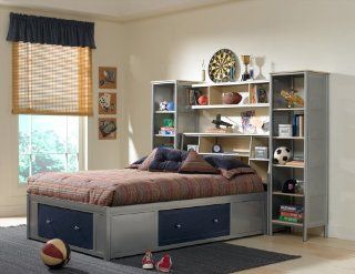 Universal Youth Mesh Twin Bed Set w/ Wall Storage Furniture & Decor