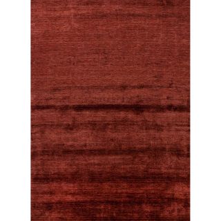 Hand loomed Solid Pattern Red/ Orange 0.5 pile Rug (5 X 8)