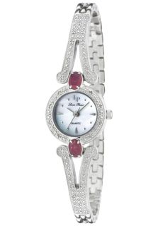Lucien Piccard 28102RUB  Watches,Womens 85th Anniversary White Diamond (0.005 ctw) & Ruby (1.1 ctw) White MOP Dial Stainless Steel, Luxury Lucien Piccard Quartz Watches