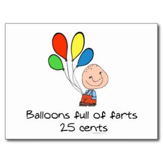 Balloons full of farts postcard