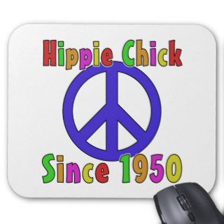 1950 Hippie Chick Gifts Mouse Pad