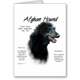 Afghan Hound (blk) History Design Greeting Cards