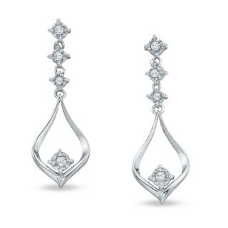 CTW. Diamond Teardrop Dangle Earrings in 14K White Gold   Zales