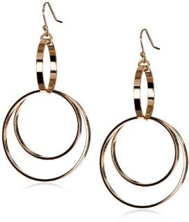 Trina Turk 2 Tier Rose Gold Hoop Earrings Jewelry