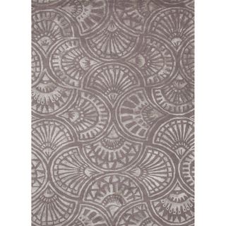 Hand tufted Transitional Geometric Gray/ Black Accent Rug (2 X 3)