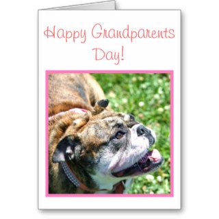 Happy Grandparents Day Bulldog greeting card