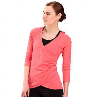 New Balance Vibe Mock Wrap Hoodie Tunic with Pink Ribbon