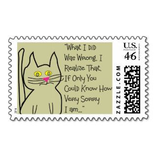 "I'm Sorry" Greeting Cards  Cat Design Stamps