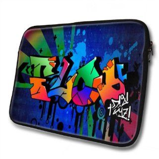 "Graffiti Names" designed for Floy, Designer 14''   39x31cm, Black Waterproof Neoprene Zipped Laptop Sleeve / Case / Pouch. Cell Phones & Accessories
