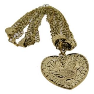 gold coloured heart necklace by country garden gifts