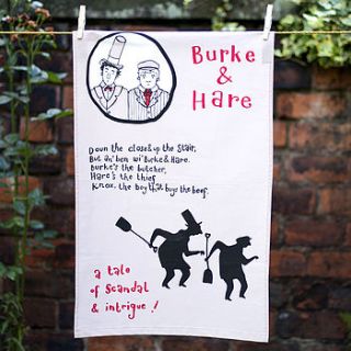 burke & hare tea towel by gillian kyle