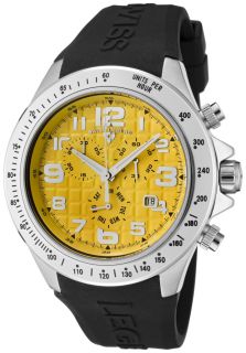Swiss Legend 30041 07  Watches,Mens Eograph Chronograph Yellow Grid Dial Black Rubber, Chronograph Swiss Legend Quartz Watches