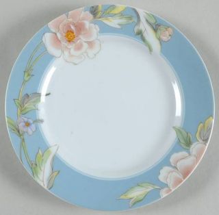 Fine China of Japan Cherish Blue Salad Plate, Fine China Dinnerware   Blue Borde