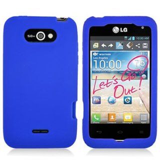 EMAXCITY Brand Soft Silicone BLUE Skin Cover Case for LG MS770 MOTION 4G METRO PCS [WCL583] Cell Phones & Accessories
