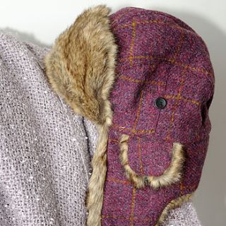 harris tweed lerwick trapper hat by eureka and nash