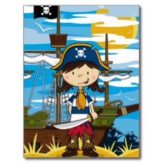 Cute Girl Pirate Postcard