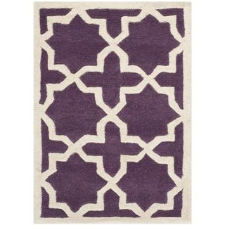 Contemporary Safavieh Handmade Moroccan Chatham Purple Wool Rug (3 X 5)