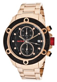 Red Line 10115DV  Watches,Mens Carbon Brake Chronograph Black Dial Rose Gold Tone Ion Plated Stainless Steel, Chronograph Red Line Quartz Watches