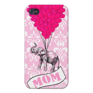 Mom, elephant and heart balloons iPhone 4/4S cases