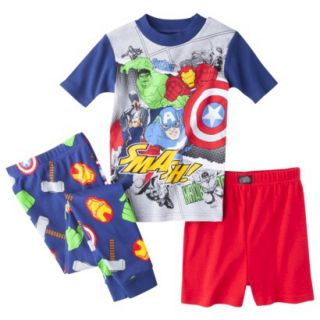 Avengers Boys 3 Piece Short Sleeve Pajama Set