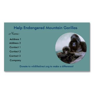 Help Endangered Mountain Gorillas ~ Profile Cards Business Card Template