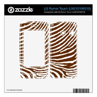 ZEBRA STRIPES CHOCOLATE and WHITE LG Rumor Touch Decal