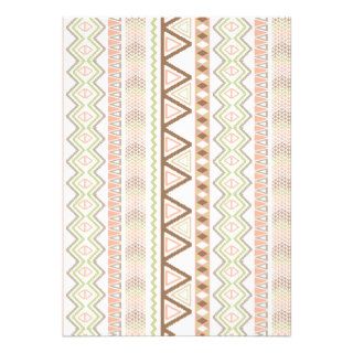 Aztec Andes Pattern Pink Brown Abstract Geometric Announcement