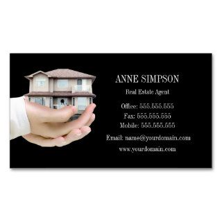 Black Elegant Real Estate Agent Business Card