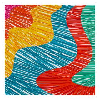 Abtract modern color waves print