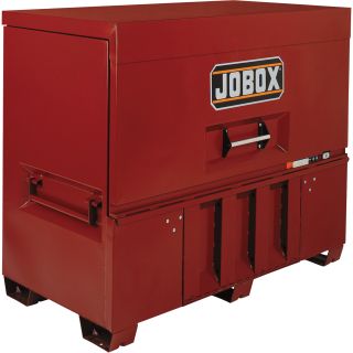 Jobox 74in. Drop-Front Piano Lid Box — Site-Vault Security System, 56.5 Cu. Ft., 74in.W x 30in.D x 50in.H, Model# 1-684990  Jobsite Boxes
