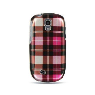 Hot Pink Plaid Hard Cover Case for Samsung Gravity SMART SGH T589 Cell Phones & Accessories