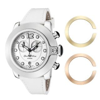 Glam Rock Women's GR32153 SoBe Chronograph White Dial White Leather Watch Watches