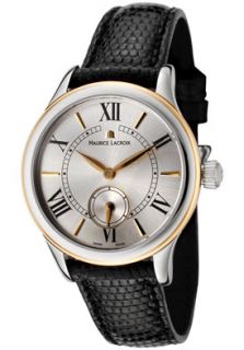 Maurice Lacroix LC1033 SY011 110  Watches,Womens Les Classiques Silver Dial Black Lizard, Luxury Maurice Lacroix Quartz Watches
