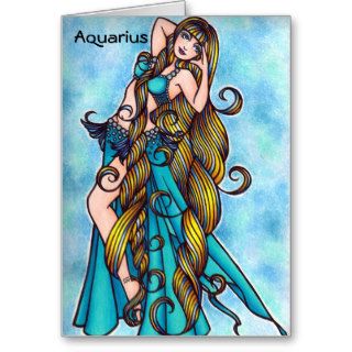 Aquarius Zodiac Belly Dance Card