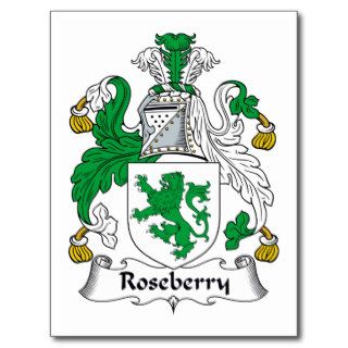 Roseberry Family Crest Postcards